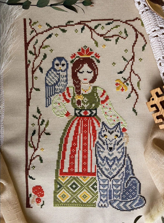 The Forest Goddess (Medeina) by Quaternion Creations Cross Stitch
