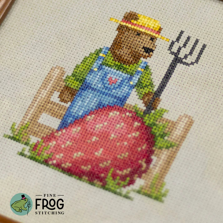 Fine Frog Stitching STRAWBERRY FARMER Cross Stitch Pattern Nashville Market