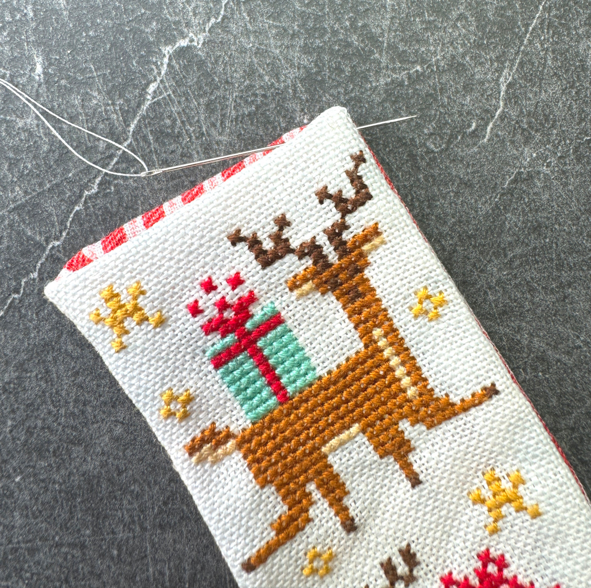 Up on the Rooftop Stockings Cross Stitch Pattern