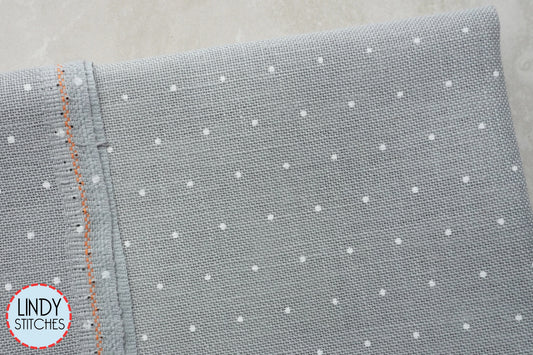 32 count Gray Linen with White Mini Dots Belfast Cross Stitch Fabric by Zweigart
