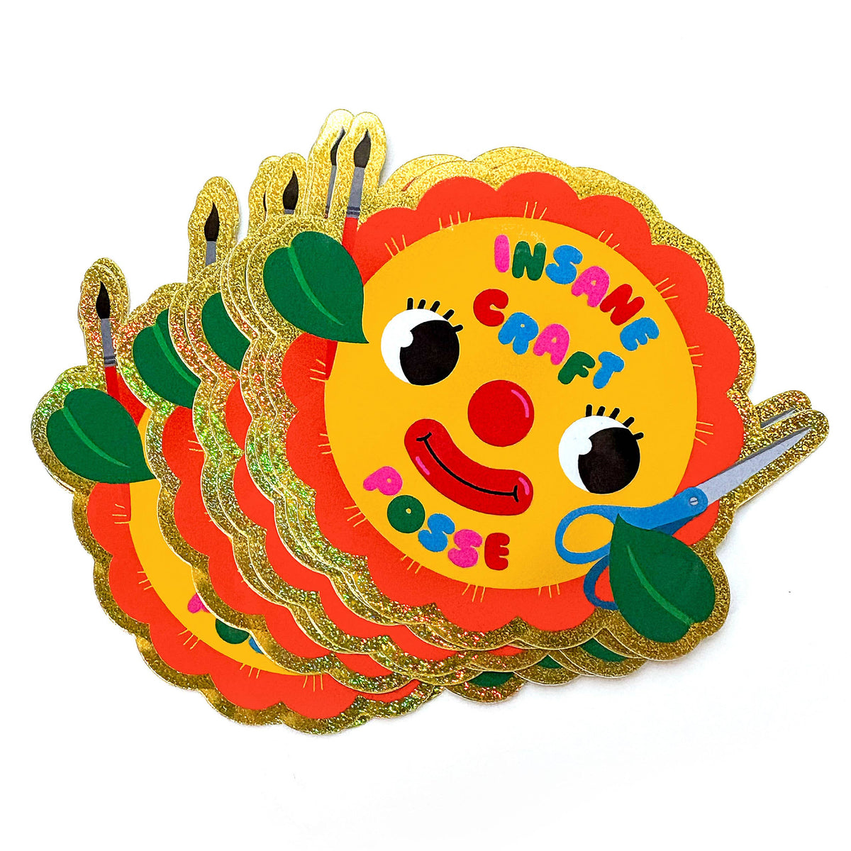 Insane Craft Posse Flower Clown Holographic Glitter Sticker