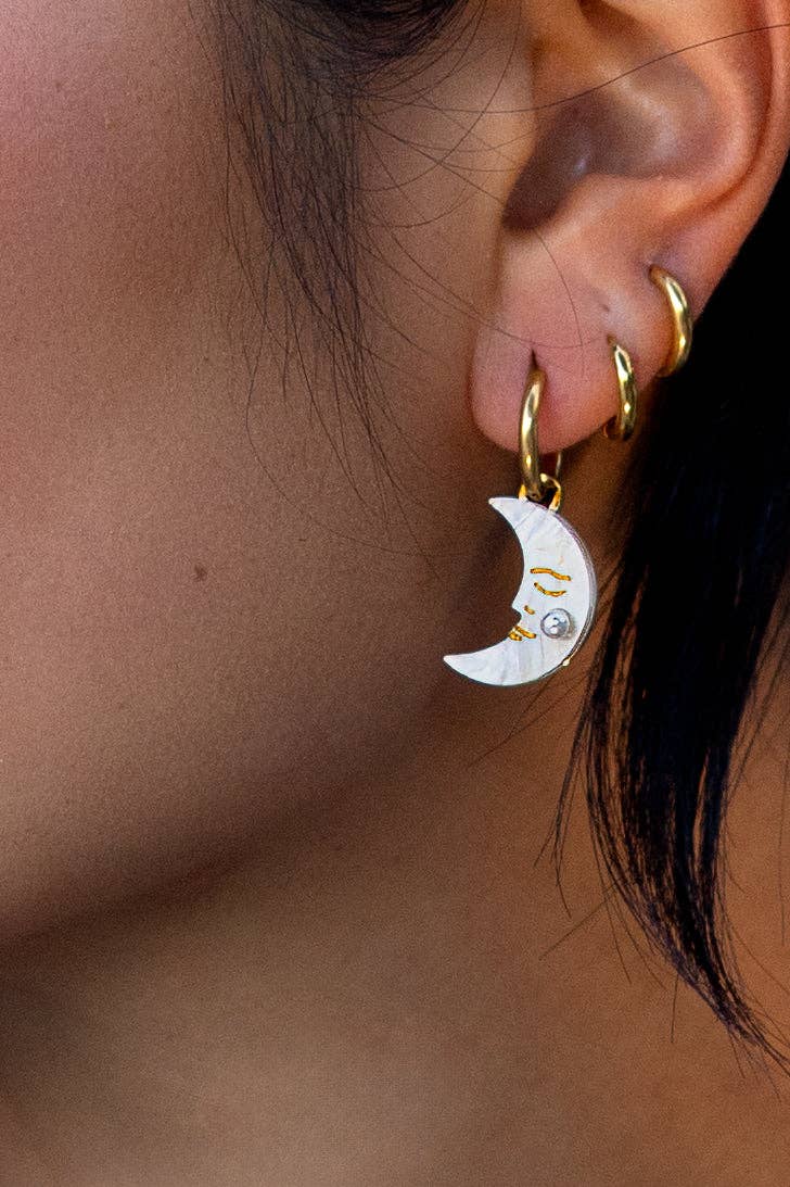 Celestial Hoops Huggie Earrings-18K Gold Plated