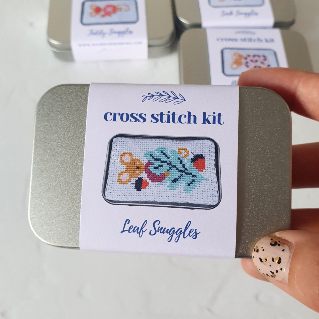 Leaf Snuggles Mini Cross Stitch Kit Beginner Friendly
