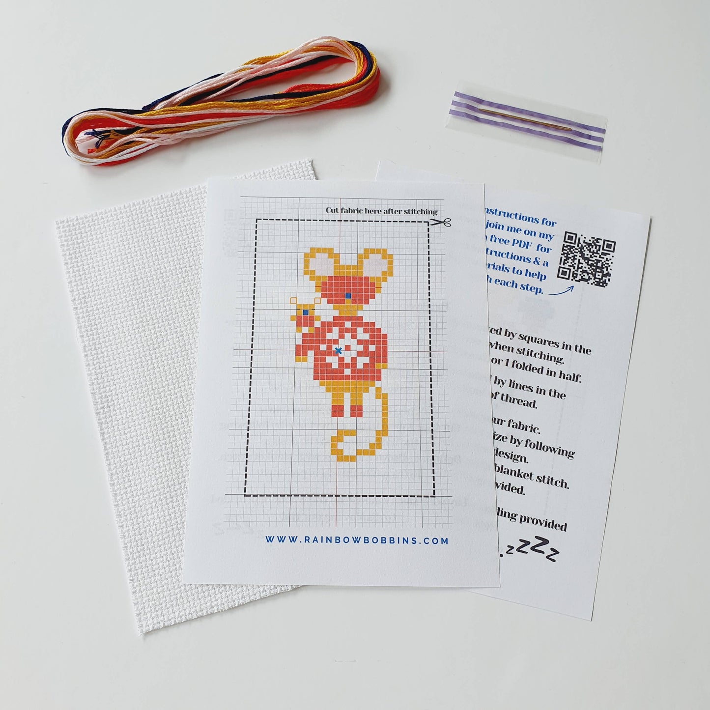 Teddy Snuggles Mini Cross Stitch Kits Beginner Friendly