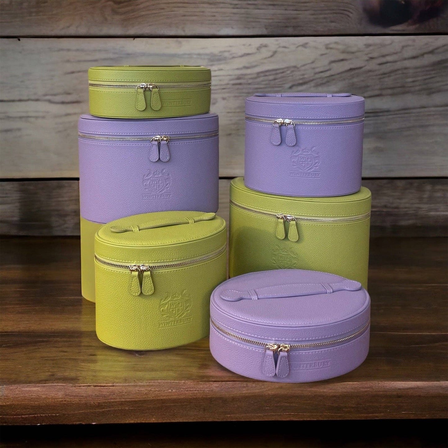 WinterBury Citron Leather Needlework Travel Case - Spring Line