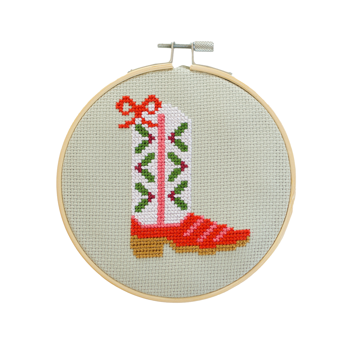 Christmas Cowboy Boot Counted Cross Stitch Kit