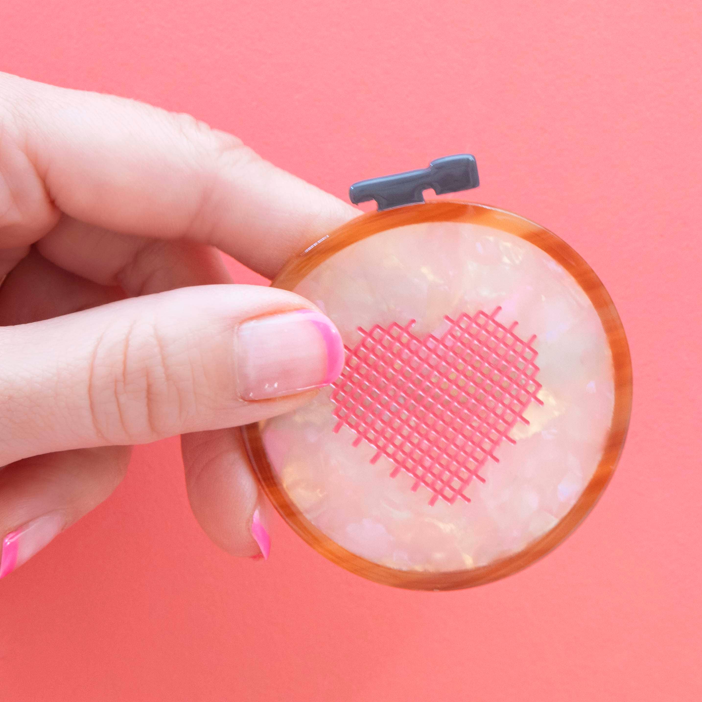 Cross Stitch Embroidery Hoop French Barrette Hair Clip – Lindy