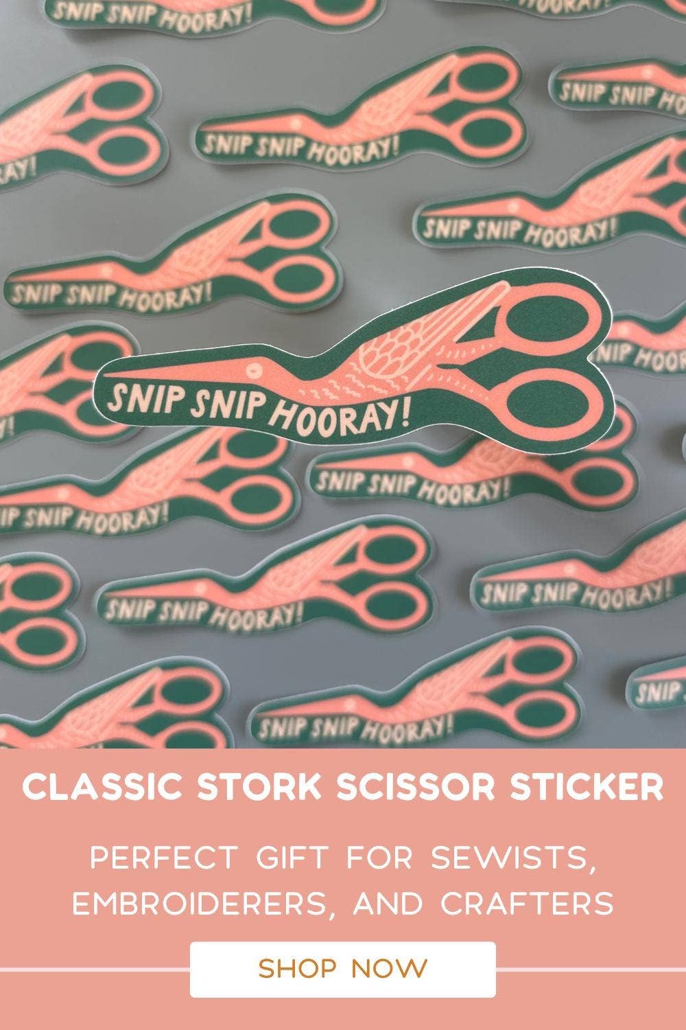 Stork Scissors Sticker