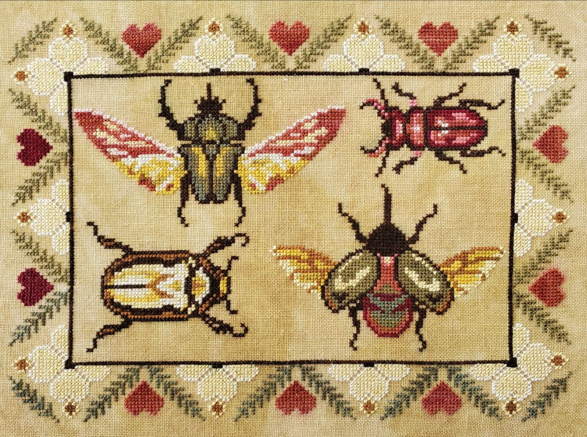 A Bevy of Festive Beetles Cross Stitch Pattern by The Artsy Housewife