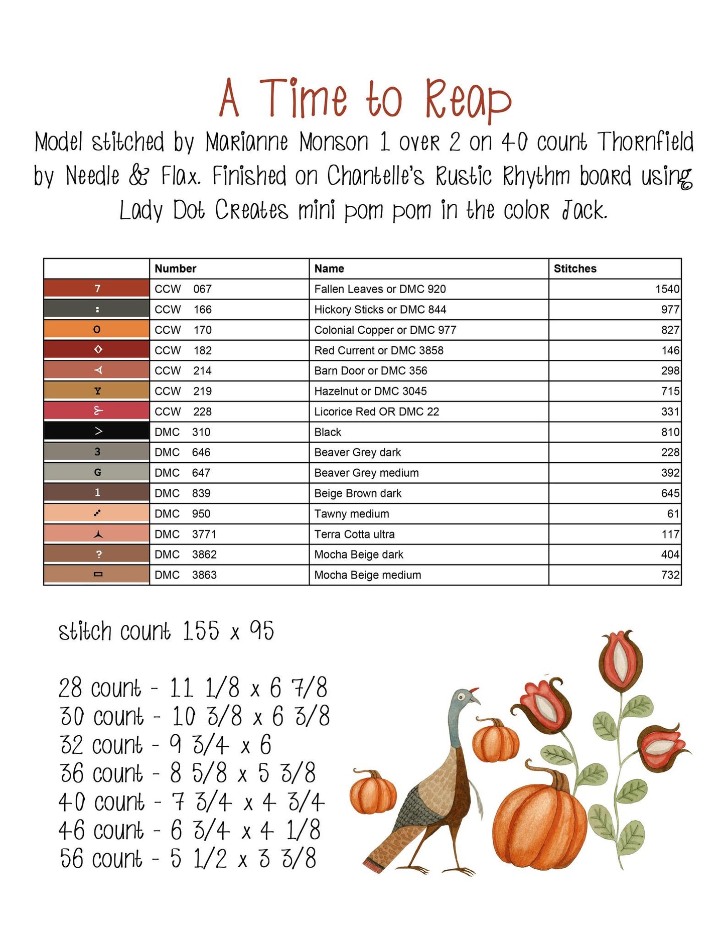 PREORDER Teresa Kogut A TIME TO REAP Cross Stitch Pattern