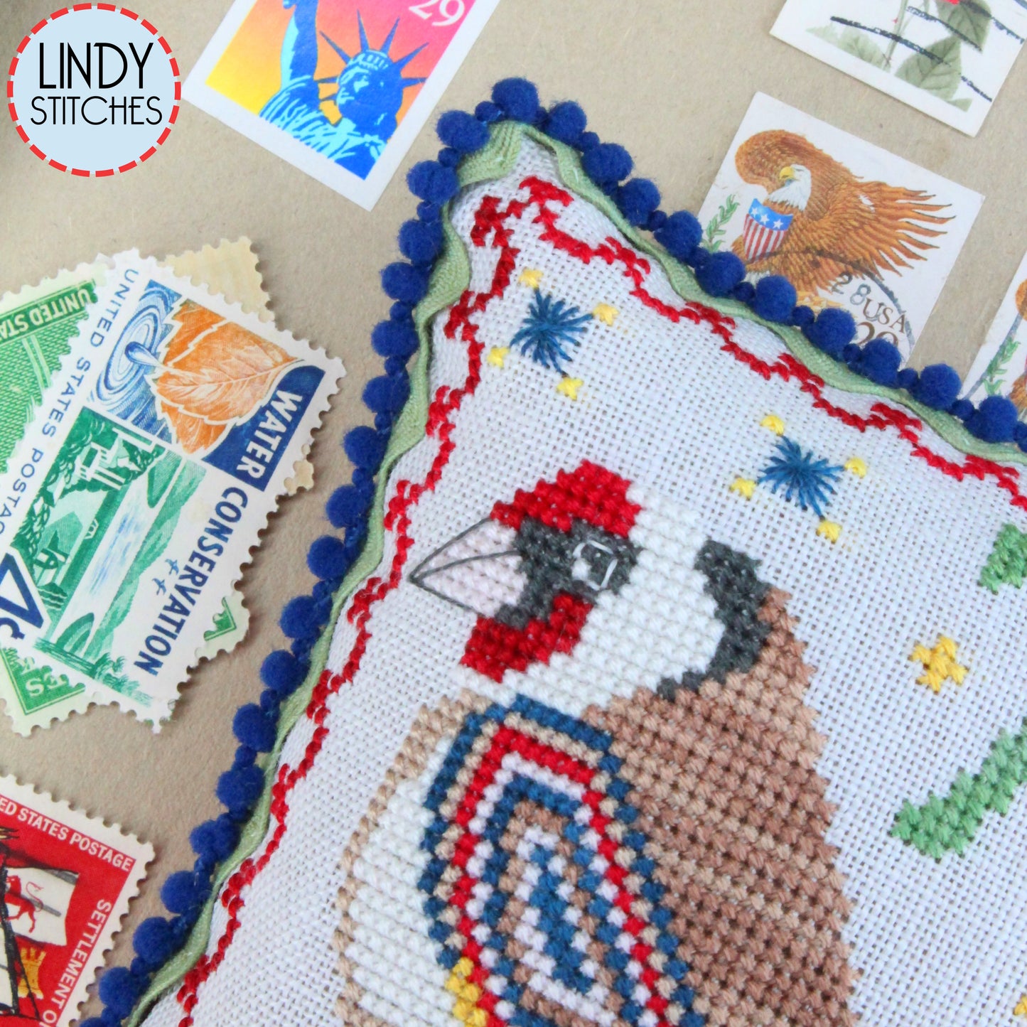 Union Mini Pom Pom Trim by Lady Dot Creates Hand Dyed 2 Yards Navy