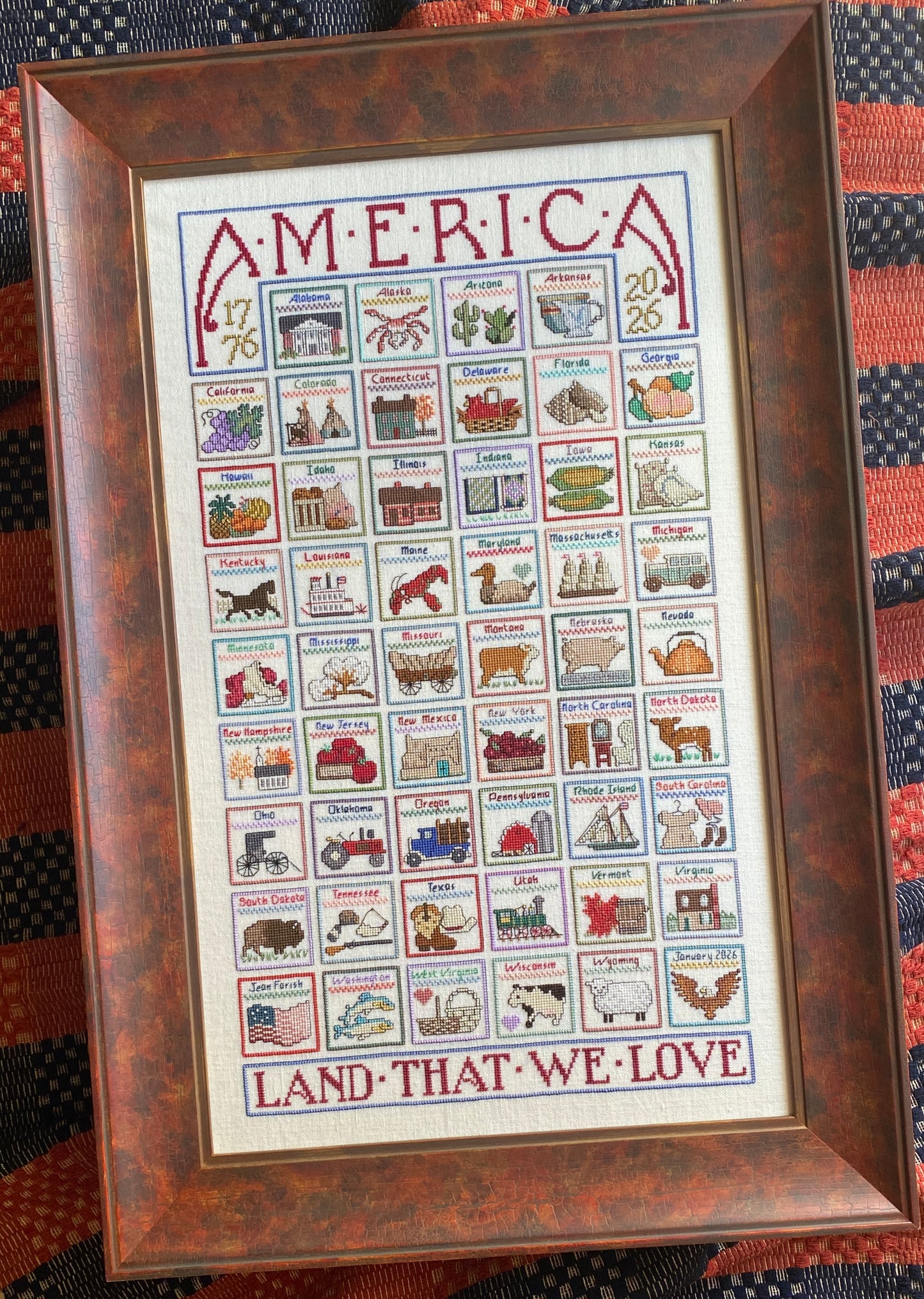 PREORDER Jean Farish Needleworks AMERICA LAND THAT WE LOVE Cross Stitch Pattern Nashville Market