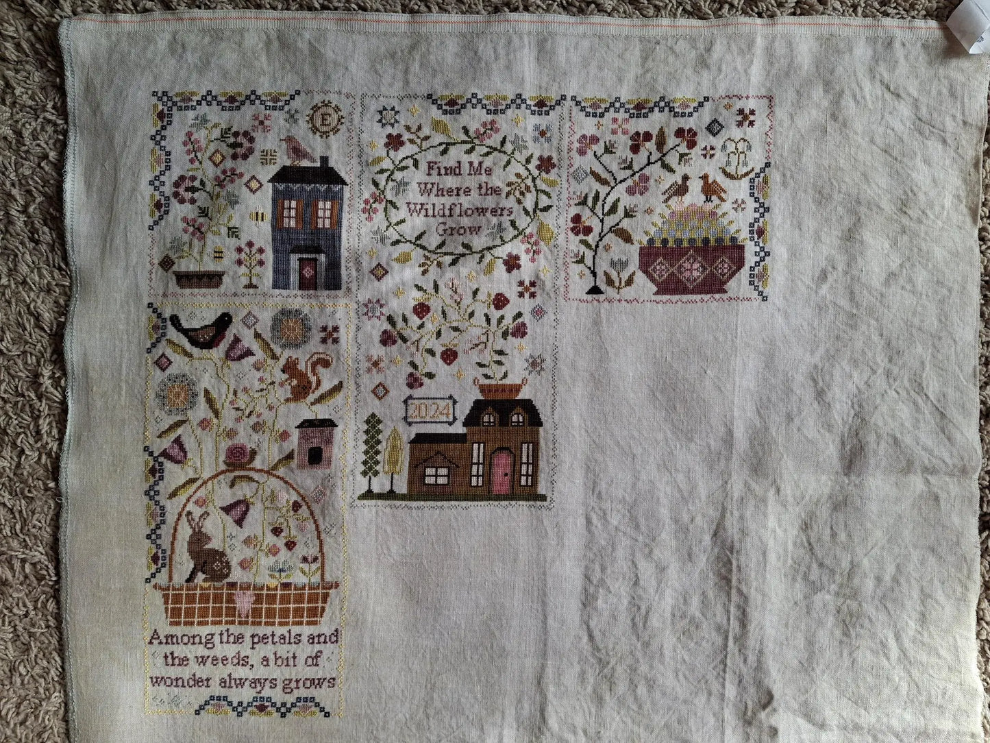 PREORDER Blueberry Ridge AMONG THE PETALS Cross Stitch Pattern