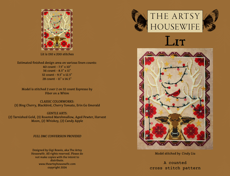 Lit Cross Stitch Pattern by The Artsy Housewife