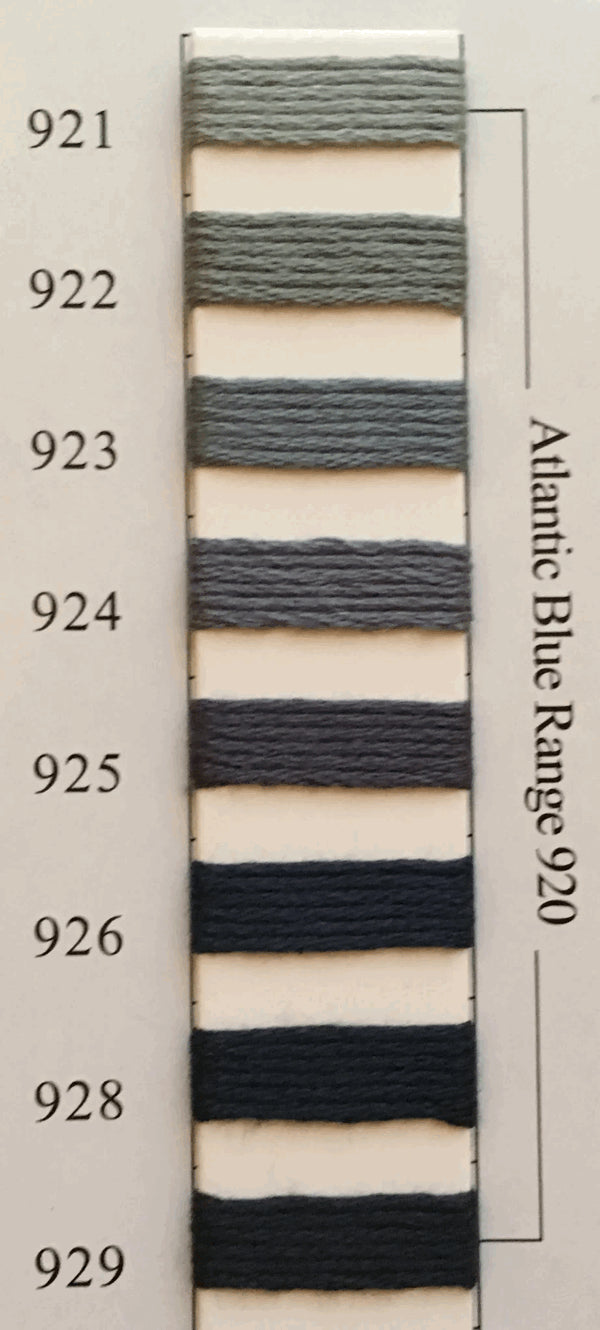 Needlepoint NPI Silk Floss 8 Ply Atlantic Blue Range 921 922 923 924 925 926 928 929