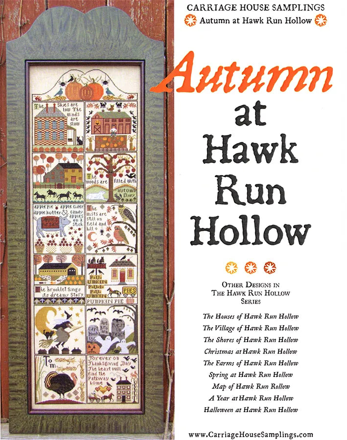 Autumn at Hawk Run Hollow Carriage House Samplings Cross Stitch Pattern