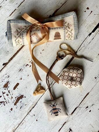 Bees & Birds Sewing Roll Stacy Nash Cross Stitch Pattern