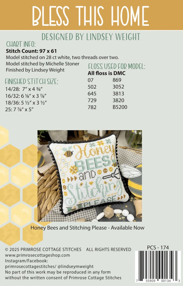 Bless This Home Cross Stitch Pattern by Primrose Cottage
