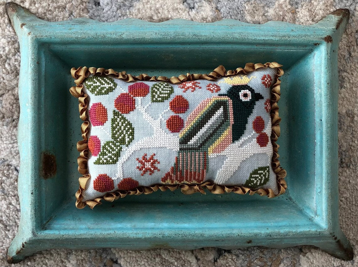 Blue Bird in a Cherry Tree Cross Stitch Pattern Kathy Barrick PHYSICAL copy