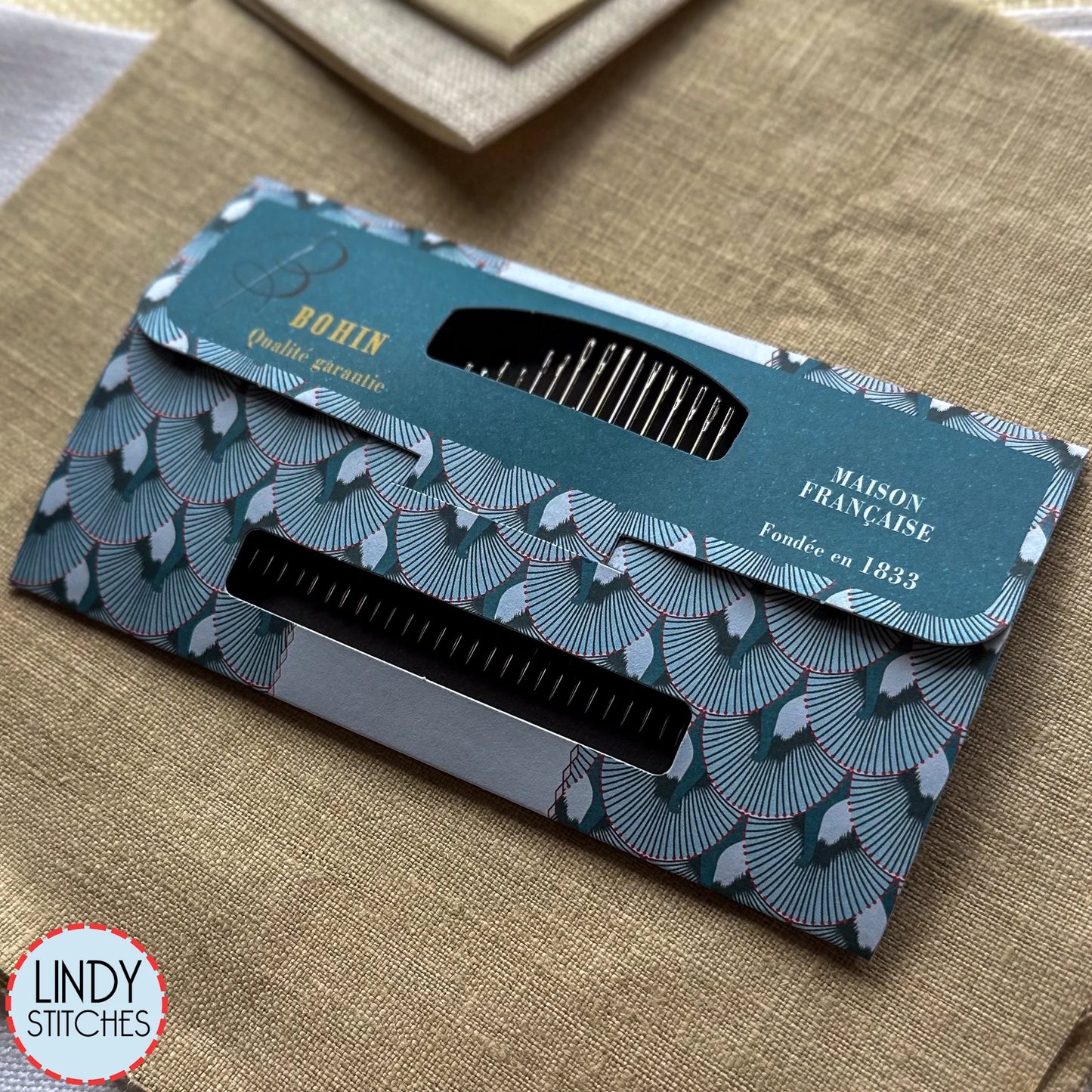 40 Piece Bohin Sewing Needle Book Blue Solange