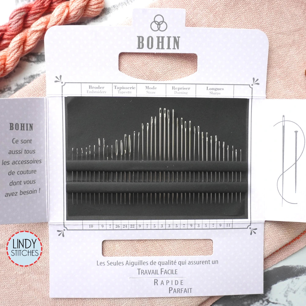 40 Piece Bohin Sewing Needle Book Pink Marlene