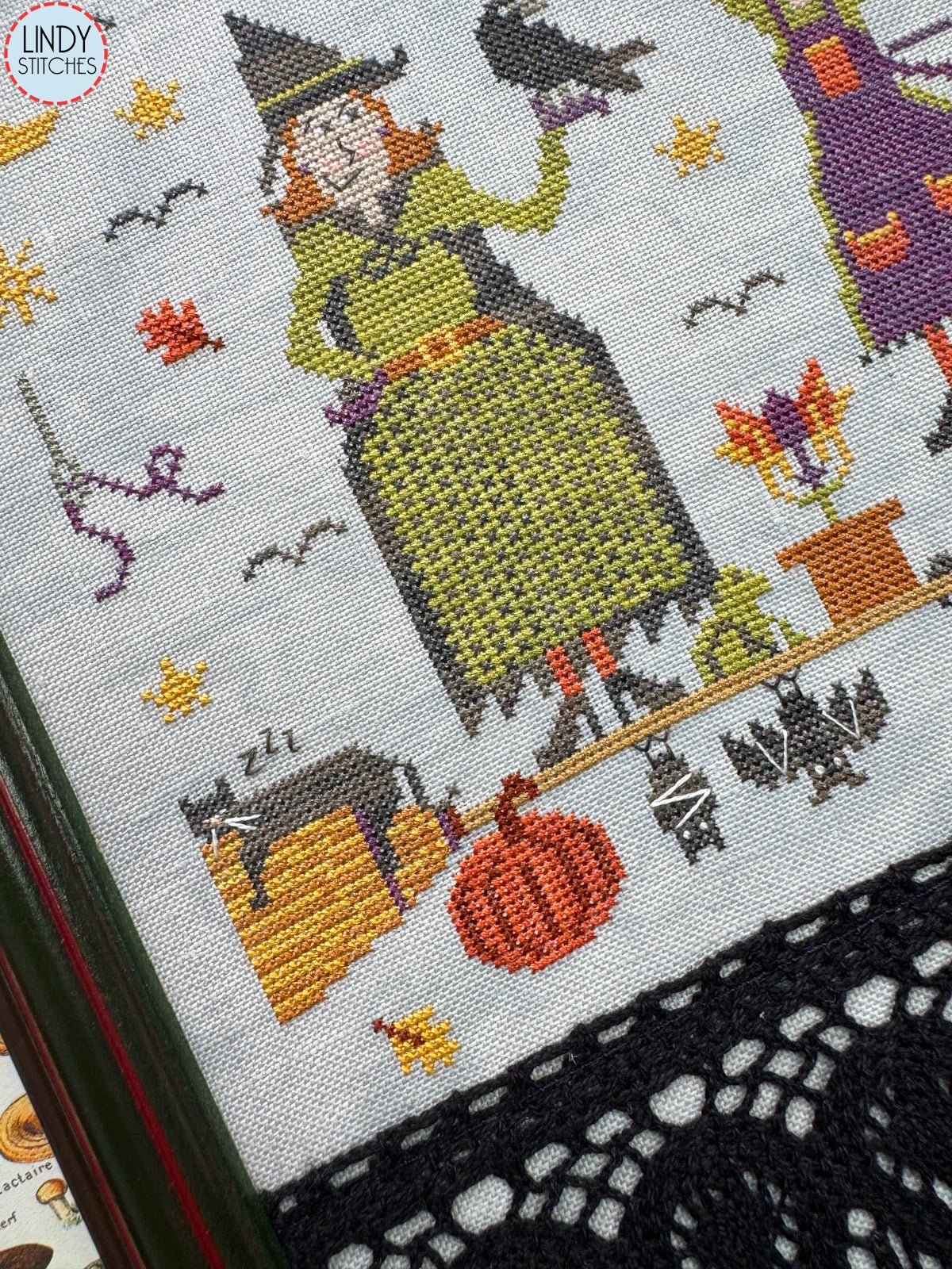 EXCLUSIVE Broom Sisters Cross Stitch Pattern by Lindy Stitches