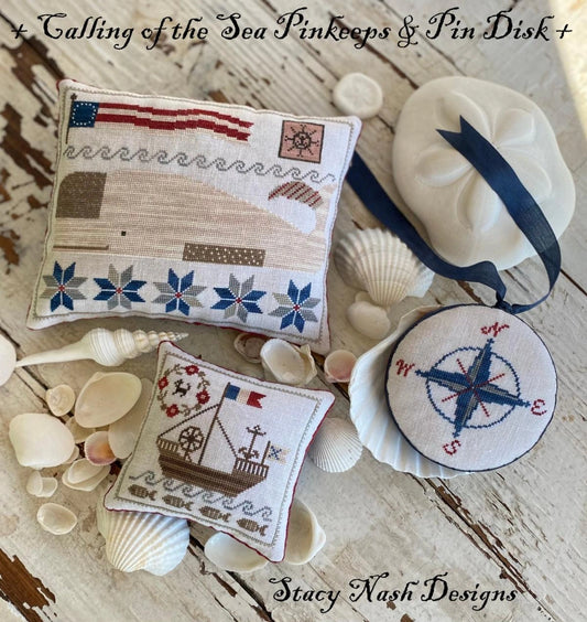 Calling of the Sea Pinkeeps & Pin Disk Stacy Nash Cross Stitch Pattern
