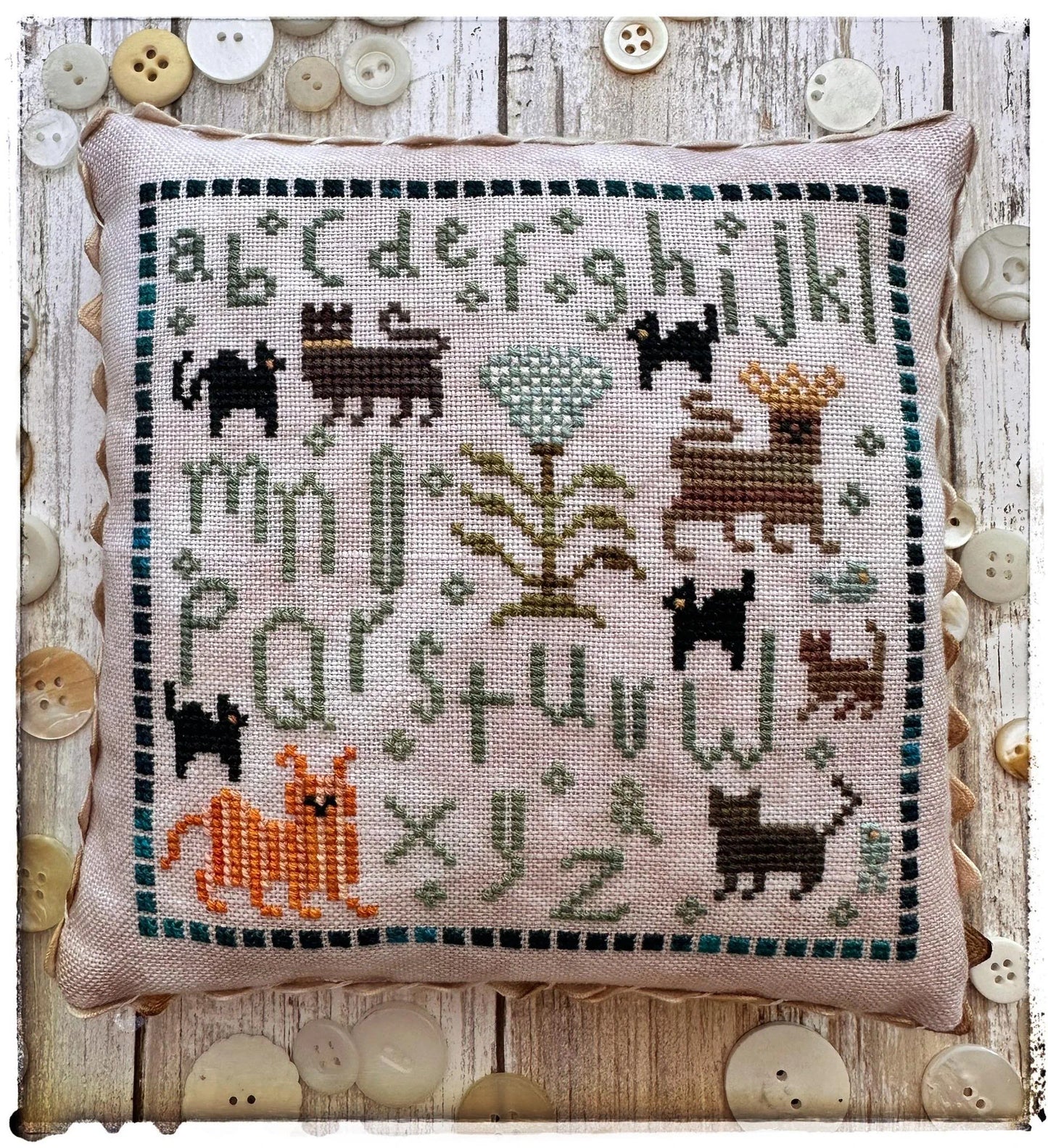 SALE Cats Nine Sampler by Lucy Beam Cross Stitch Pattern