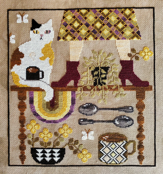 The Artsy Housewife CATS AND COCOA Cross Stitch Pattern