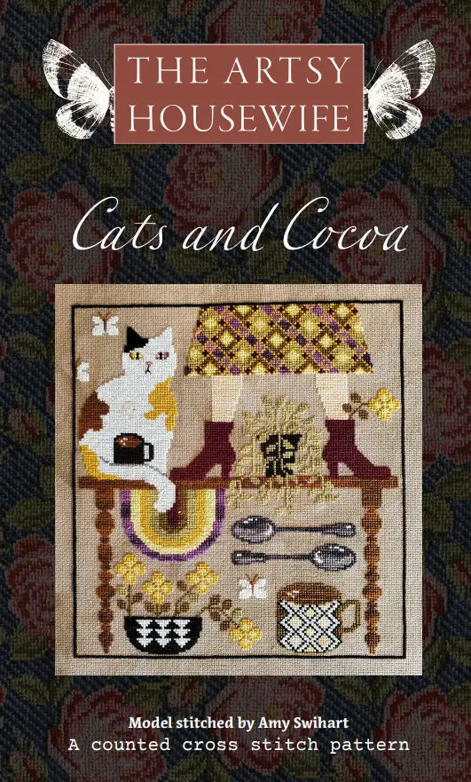 PREORDER The Artsy Housewife CATS AND COCOA Cross Stitch Pattern