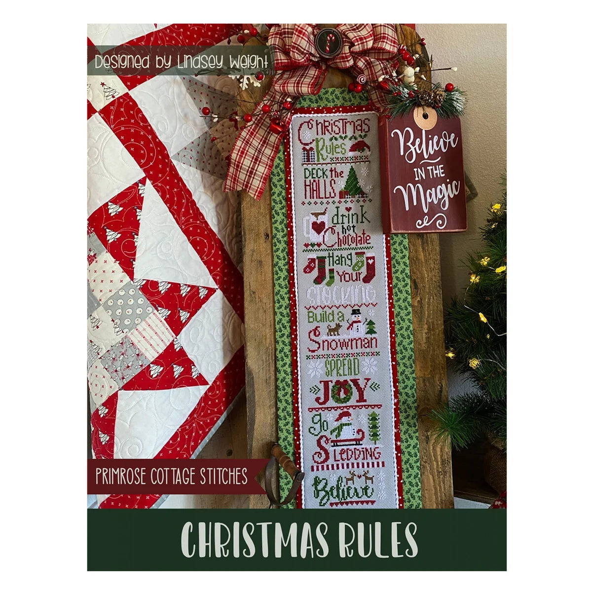 Christmas Rules Primrose Cottage Cross Stitch Pattern Physical Copy