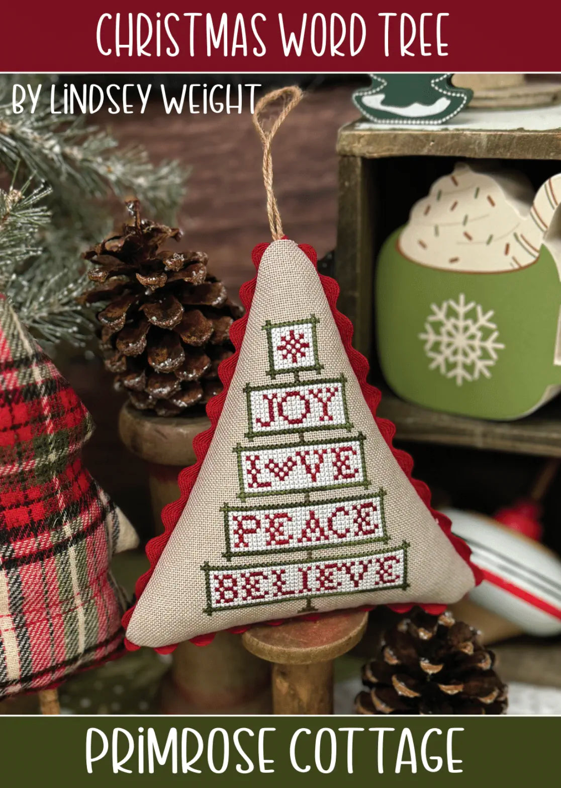 SALE Christmas Word Tree Primrose Cottage Cross Stitch Pattern