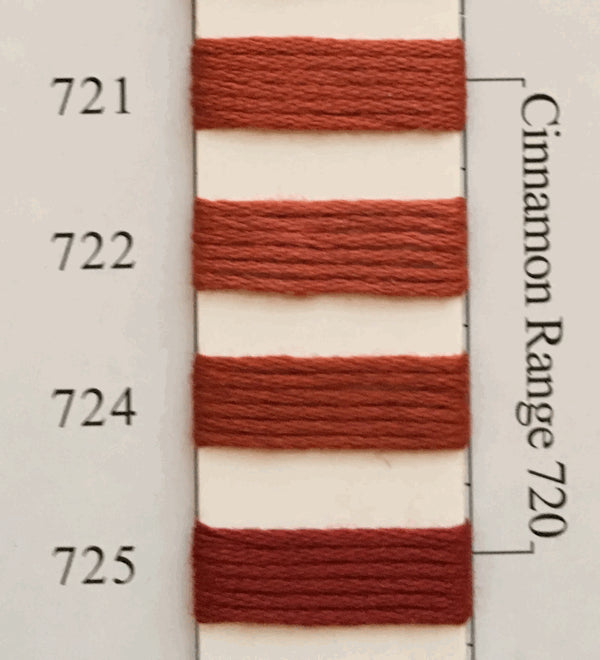 Needlepoint NPI Silk Floss 8 Ply Cinnamon Range 721 722 724 725