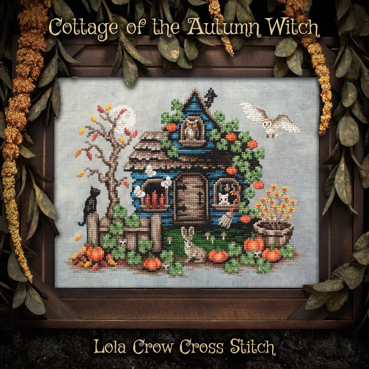 PREORDER Lola Crow COTTAGE OF THE AUTUMN WITCH Cross Stitch