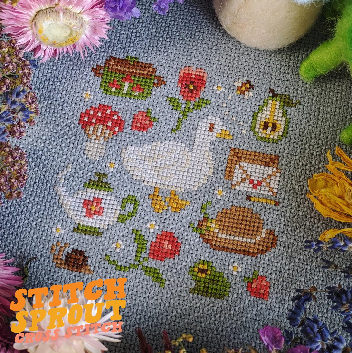 Country Cottage Sampler Cross Stitch Pattern by Stitch Sprout