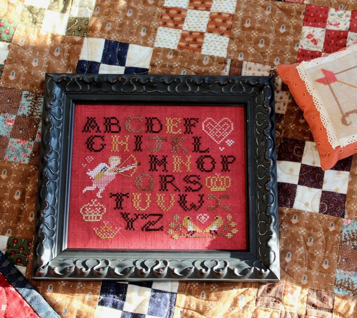 Cupid's Sampler Cosford Rise Stitchery Cross Stitch Pattern PHYSICAL copy