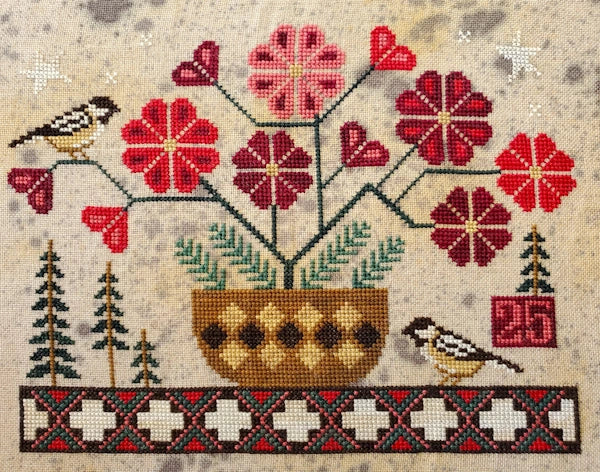 PREORDER December Chickadees The Artsy Housewife Cross Stitch Pattern