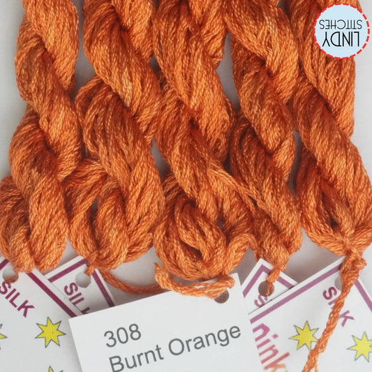 Burnt Orange Dinky Dyes Silk Floss 308