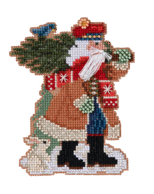 Douglas Fir Santa Timberline Mill Hill Ornament Kit with Beads MH20-2232