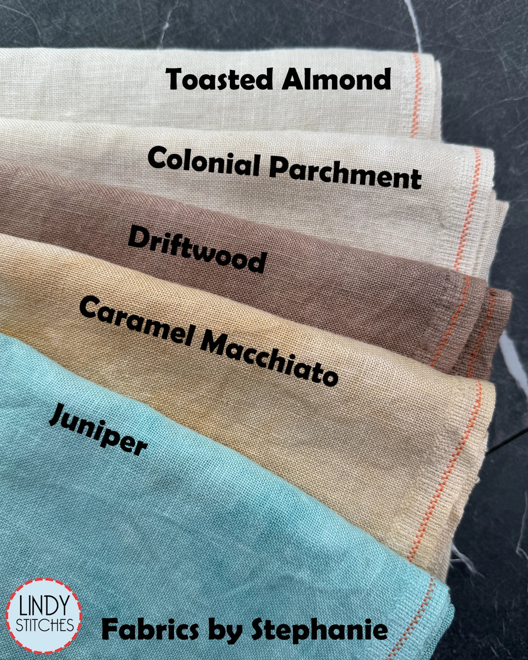 32 Count Toasted Almond Linen Hand Dyed Fabrics by Stephanie Cross Stitch Fabric