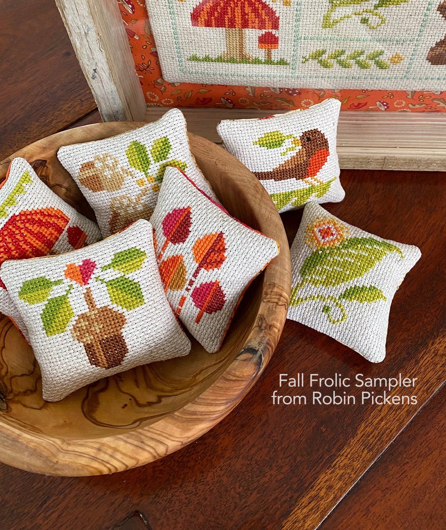 Fall Frolic Sampler Cross Stitch Pattern by Robin Pickens
