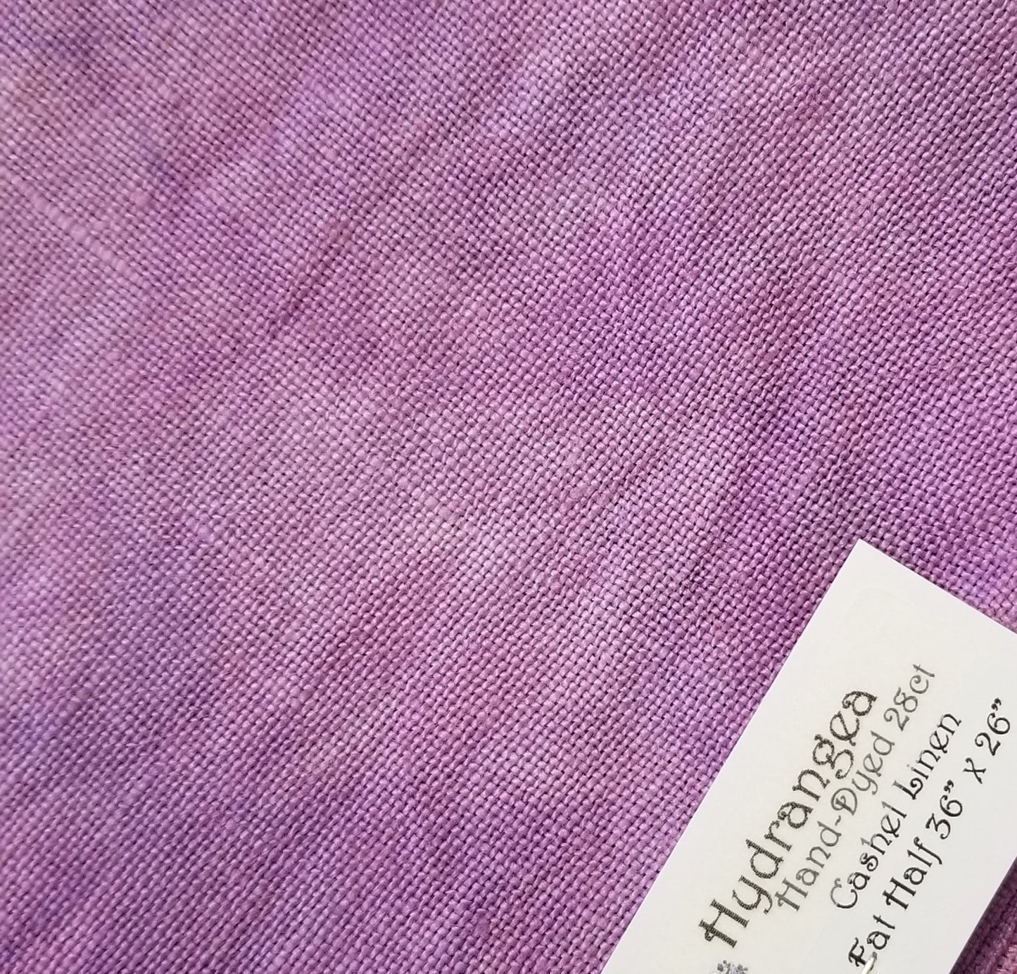 32 count Hydrangea Belfast Linen Fiber on a Whim Hand Dyed Cross Stitch Fabric