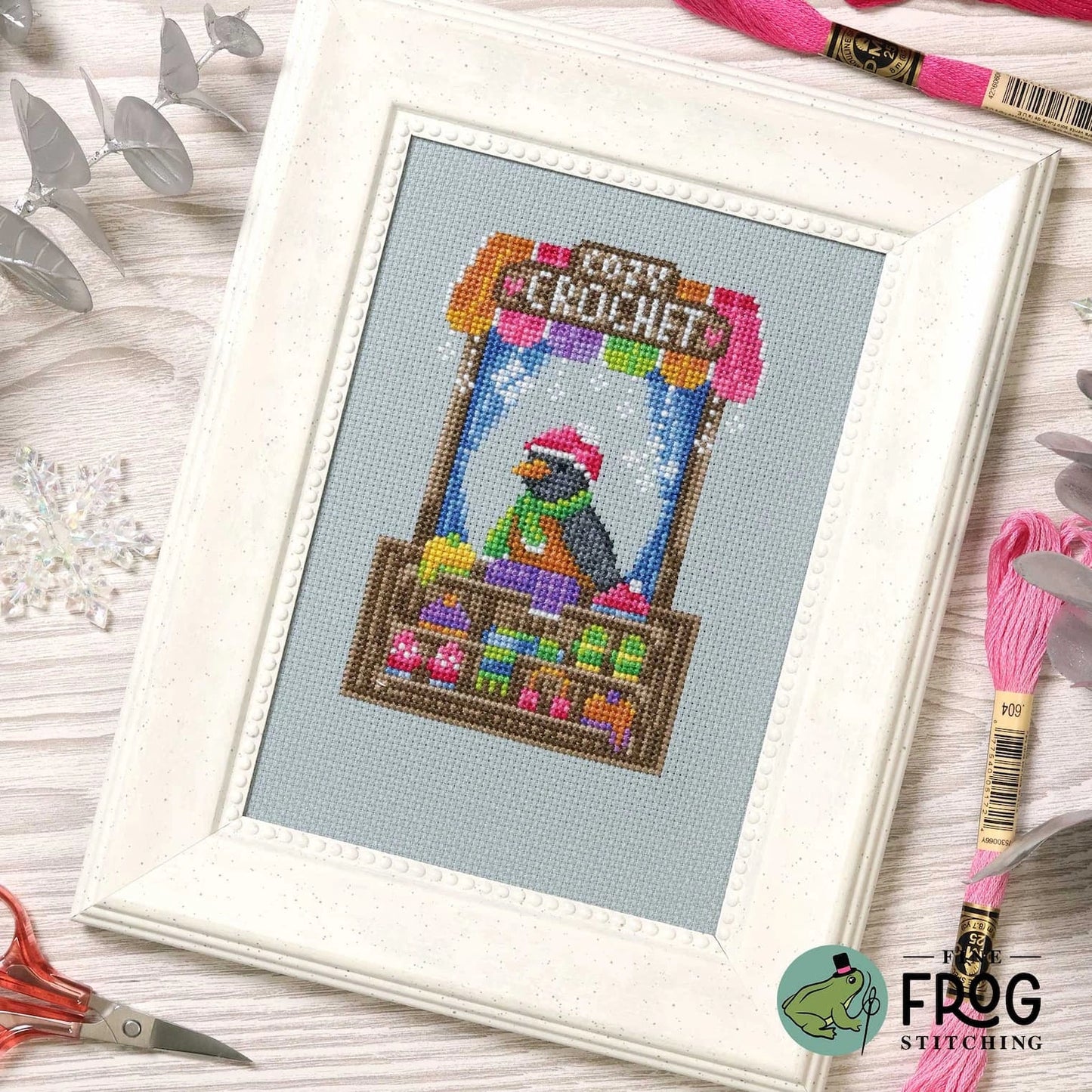 PREORDER Fine Frog Stitching CROCHET SHOP ROBIN Cross Stitch Pattern