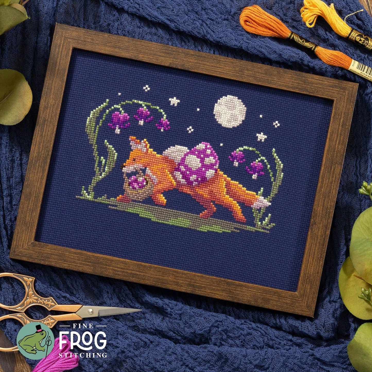 PREORDER Fine Frog Stitching MUSHROOM THIEF Cross Stitch Pattern