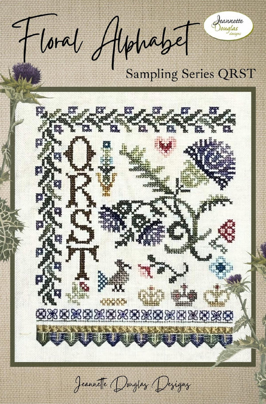PREORDER Floral Alphabet Sampling Series QRST by Jeannette Douglas Designs