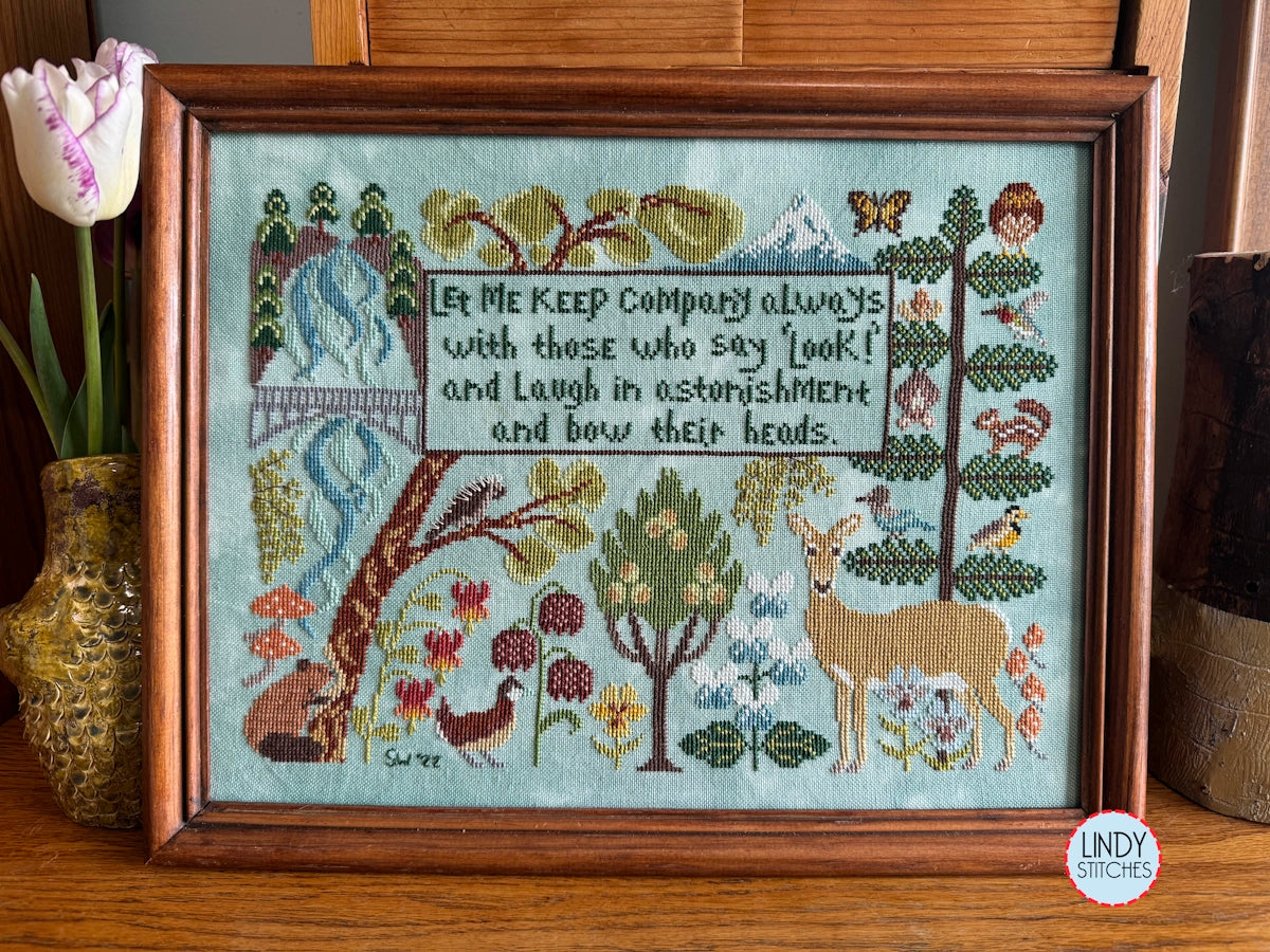 Forest Home Cross Stitch Pattern The Blue Flower Physical Copy