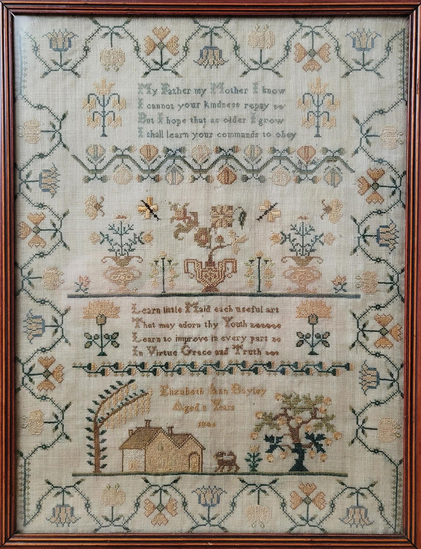 GOLDEN SAMPLER REPRODUCTION by Hello From Liz Mathews Cross Stitch Pattern