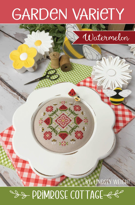 Watermelon Garden Variety Cross Stitch Pattern by Primrose Cottage
