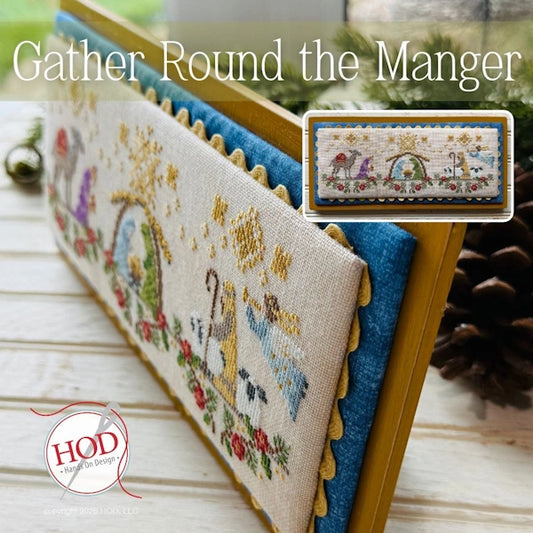 PREORDER Gather Round the Manger Cross Stitch Pattern by Hands On Design