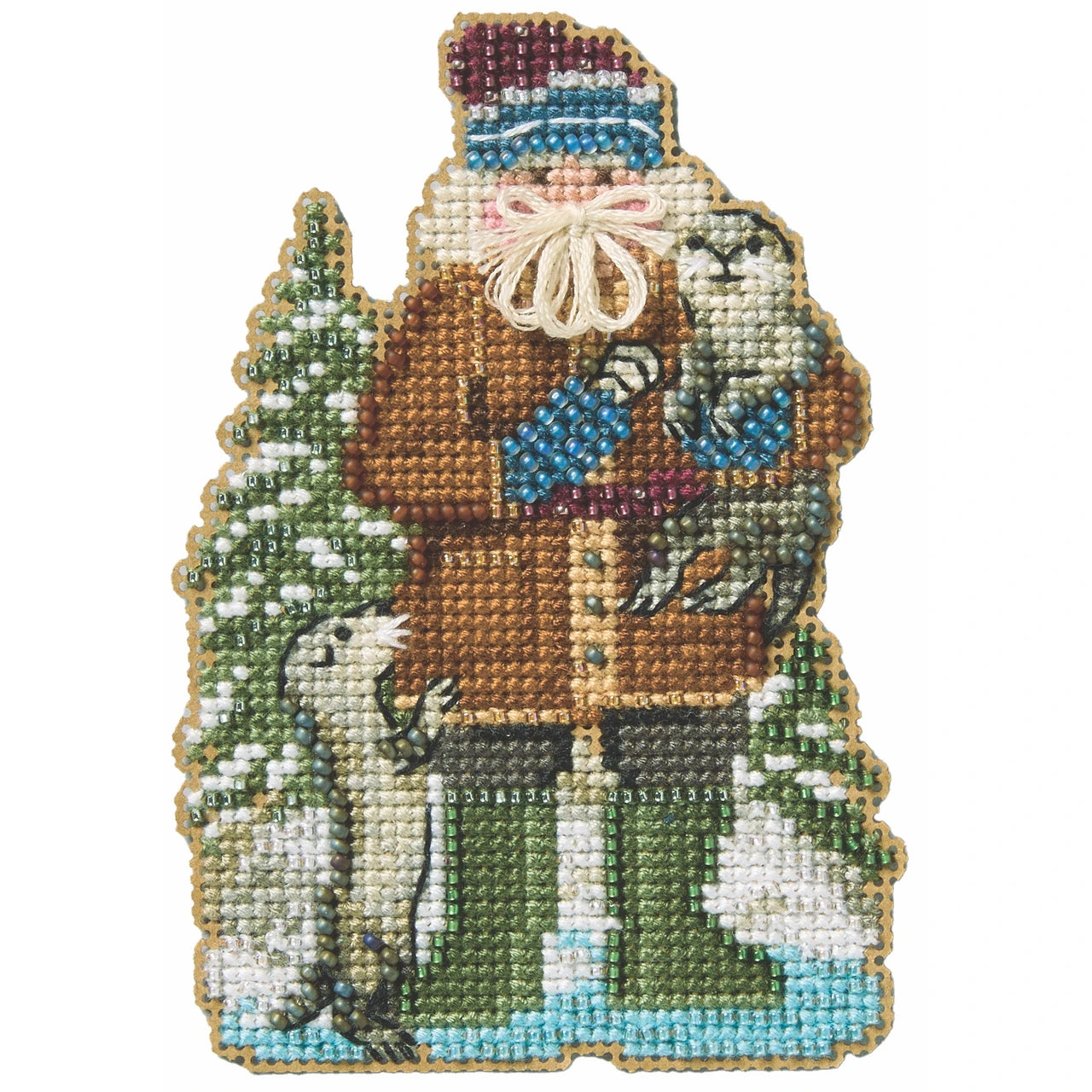GLACIER BAY ALASKAN SANTA Mill Hill Ornament Beads Cross Stitch Kit